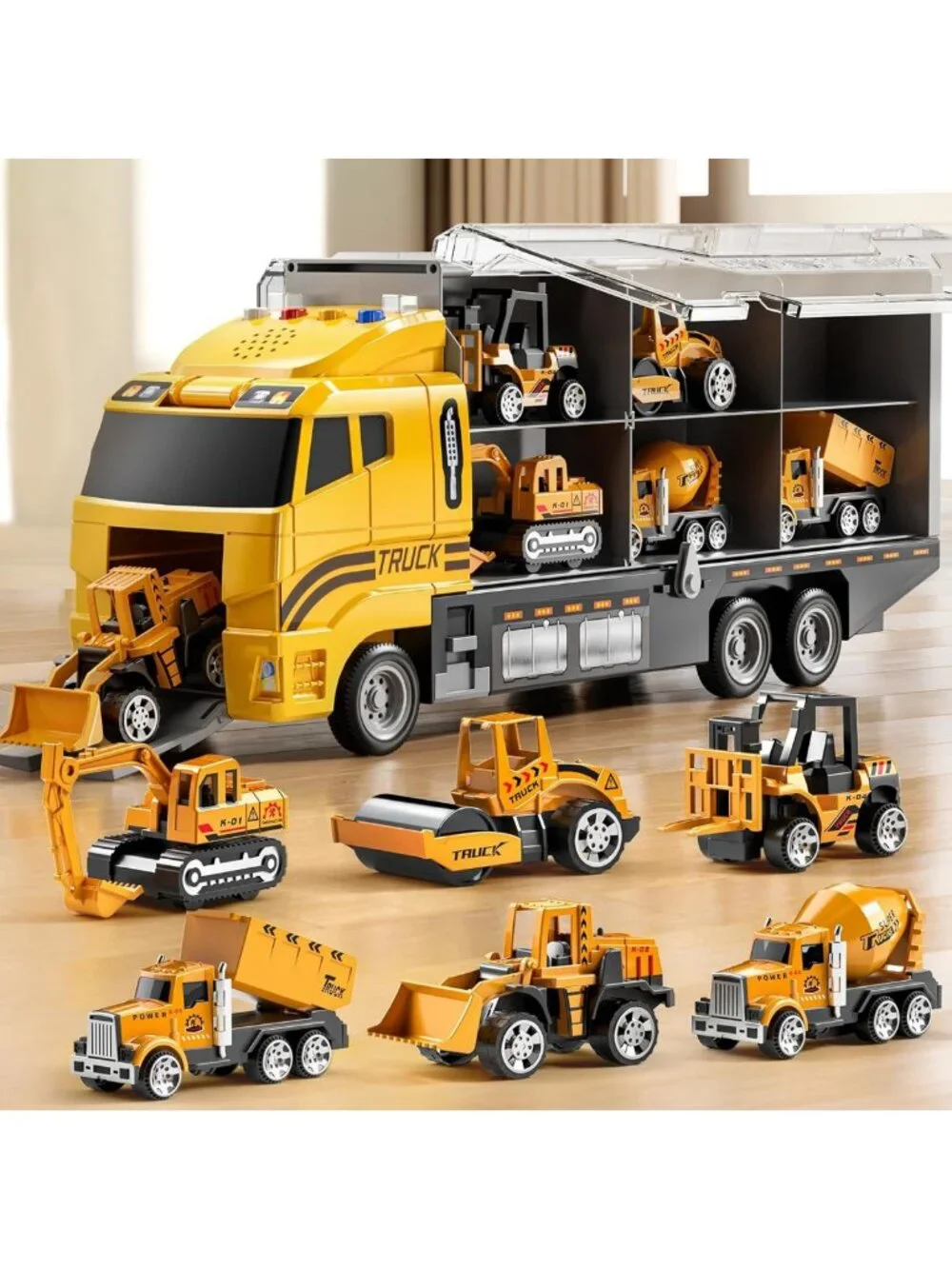 Construction Truck Toy Set for Toddlers with Play Mat & Die-Cast Cars - Perfect